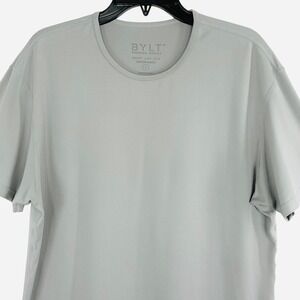 BYLT Premium Basics Men's Large Drop Cut Performance T-Shirt Gray Athletic Tee